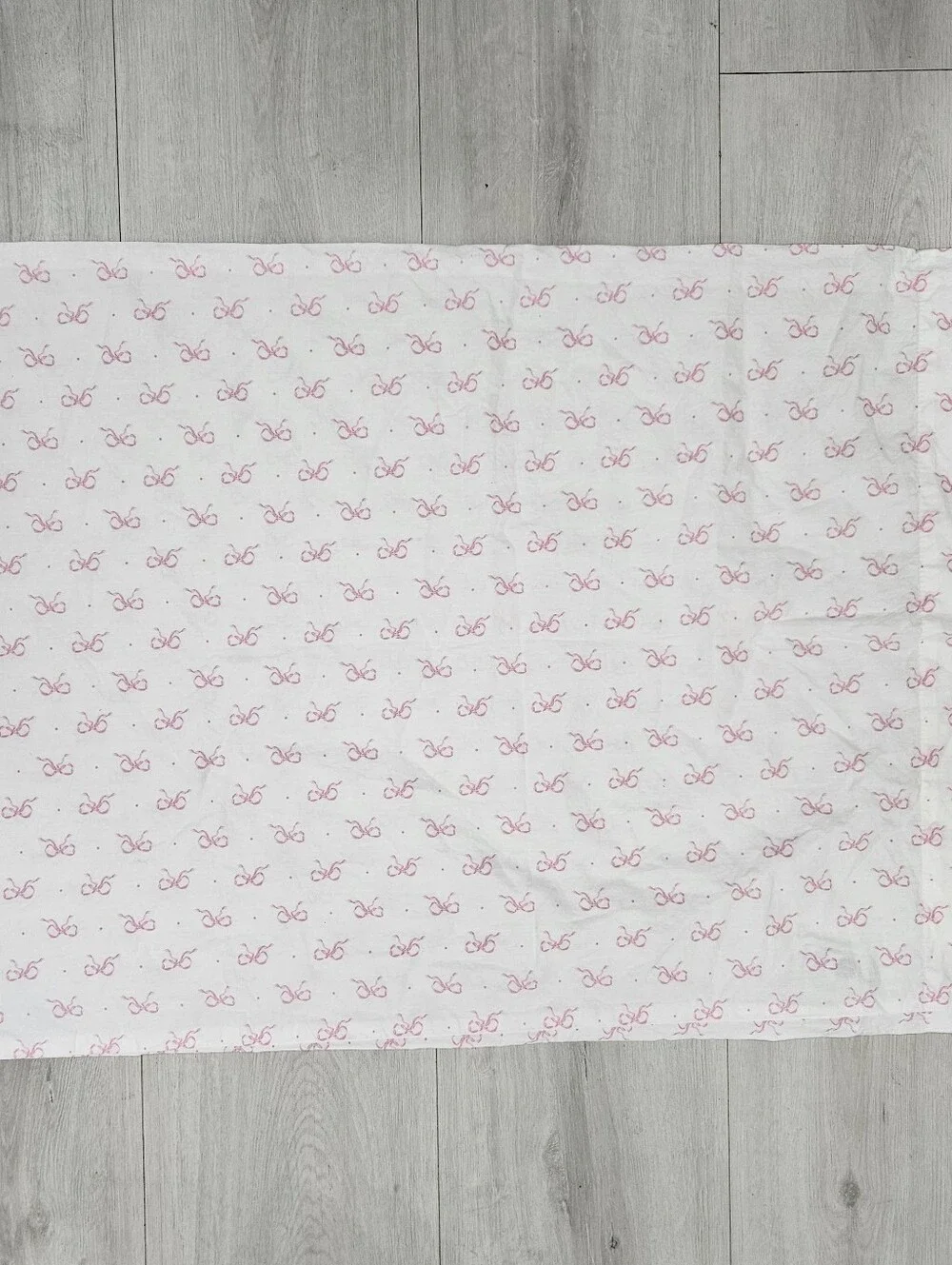 Laura Ashley Pink Bows Dots FULL Fitted Sheet 1 STD Pillowcase 100% Cotton